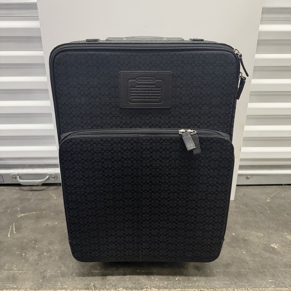 Coach Signature Pattern All Over Total Pattern Suitcase Black